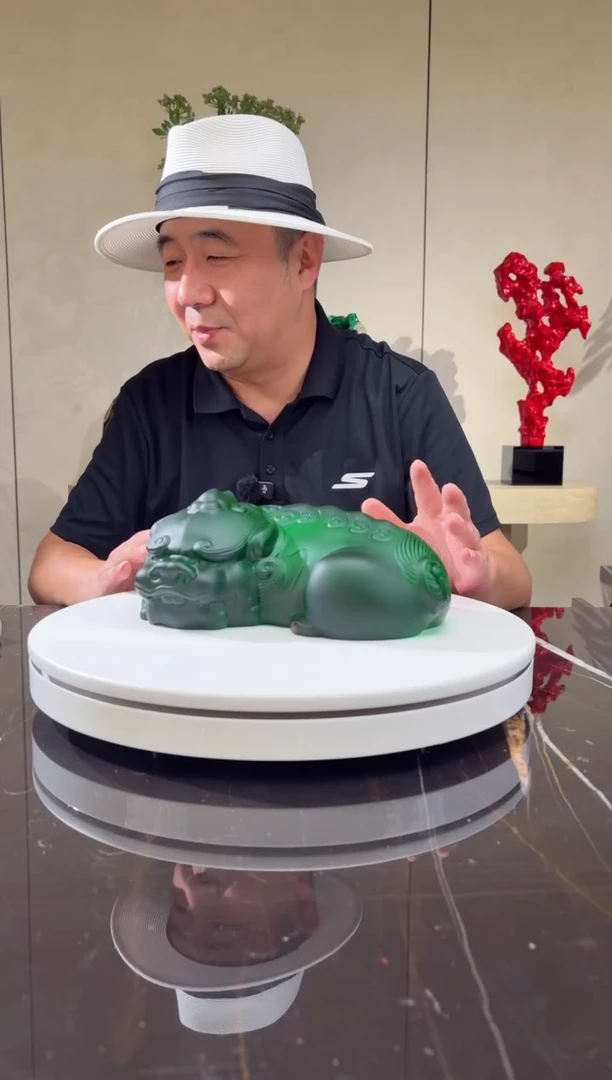 摆件CS0202042绿色卧福貔貅艺术琉璃摆件