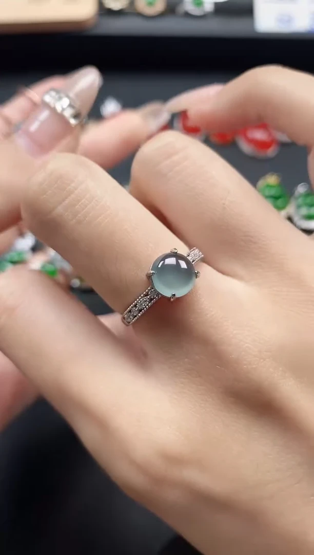 银S925镶嵌戒指翡翠51511