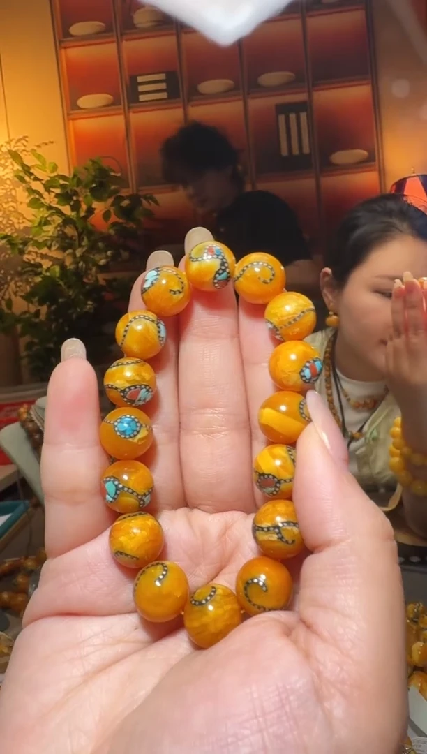 蜜蜡颈饰未镶嵌9528天然蜜蜡珠宝奇石全都保真