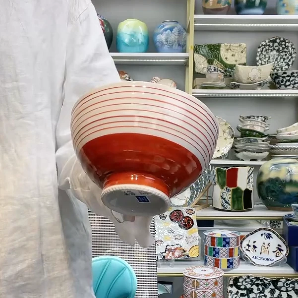 新福利六【单支】日本进口有田烧赤绘饭碗11.5cm-锦千段