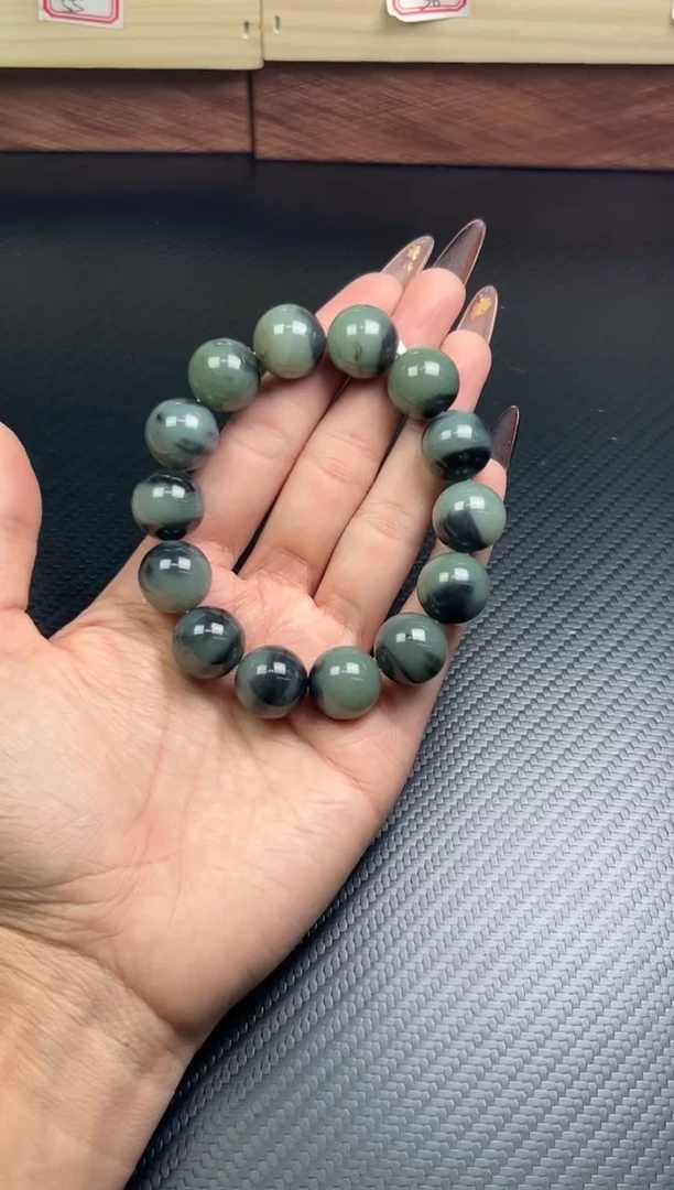 未镶嵌手串和田玉若羌毛毛矿微色差卡16Qm