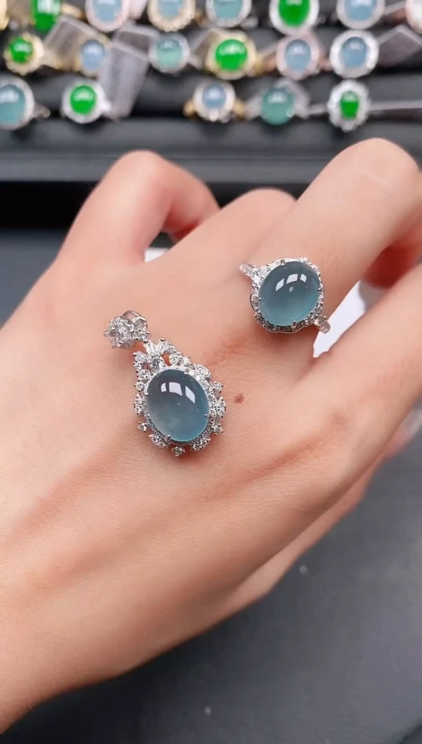 翡翠戒指银S925镶嵌111111