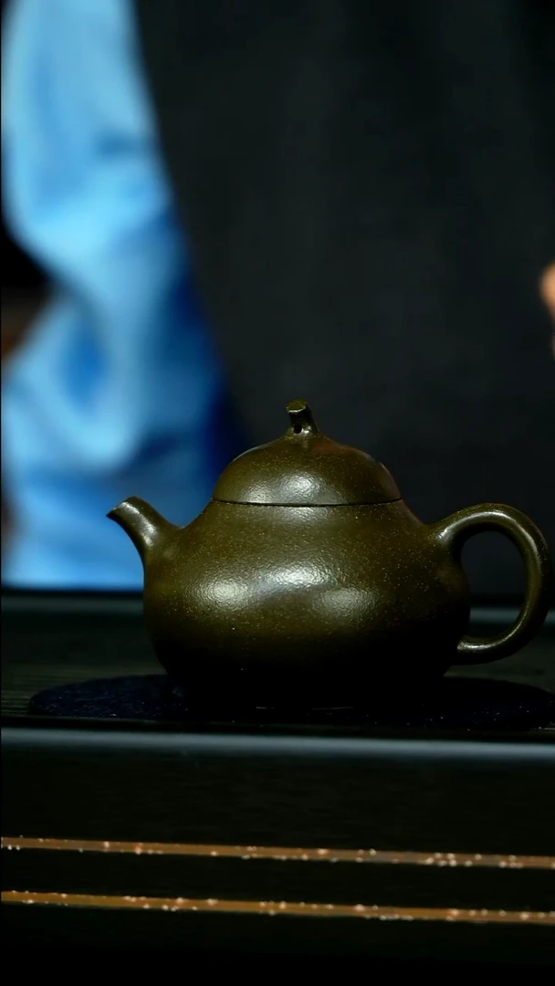 茶壶紫砂豆青泥小茄瓜120cc