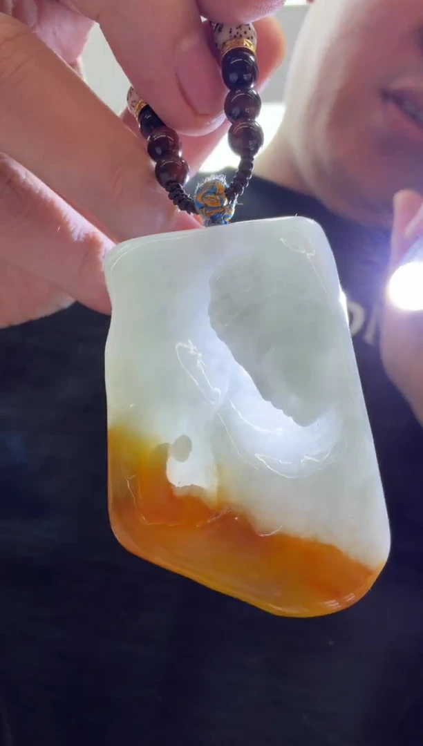 未镶嵌挂件翡翠A货翡翠孤品国雕谢林工