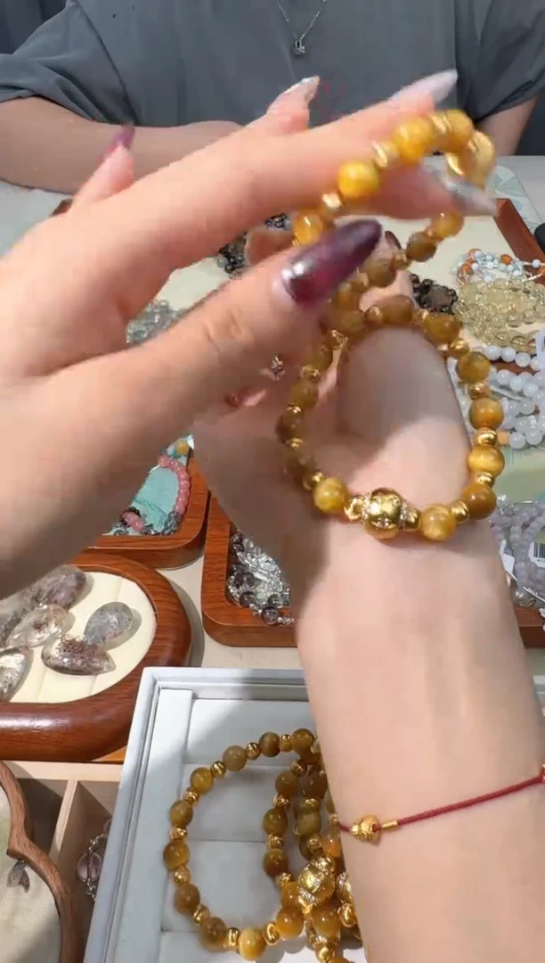 【闪购商品】水晶手链未镶嵌Q030金虎眼设计款