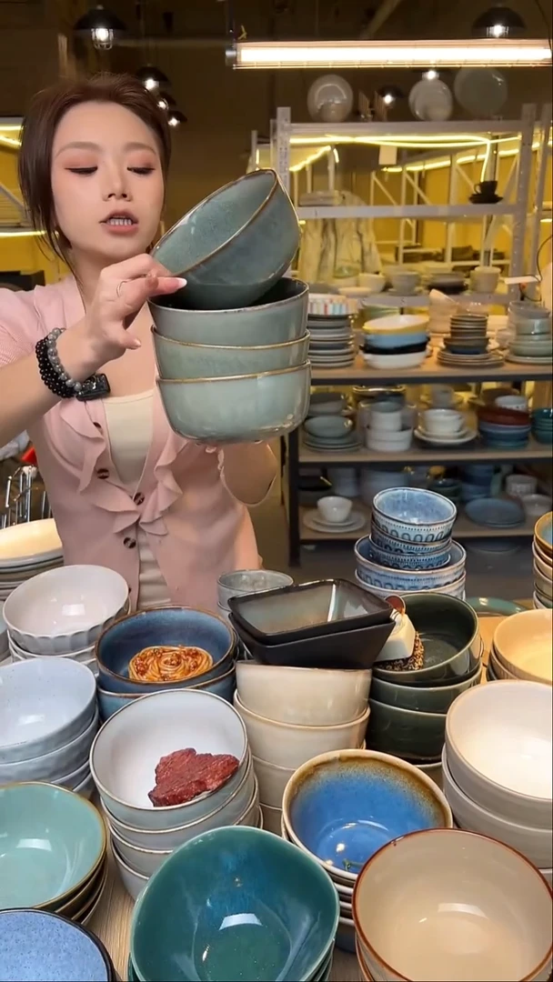 瓷46【瑕疵】外贸尾货窑变釉下彩