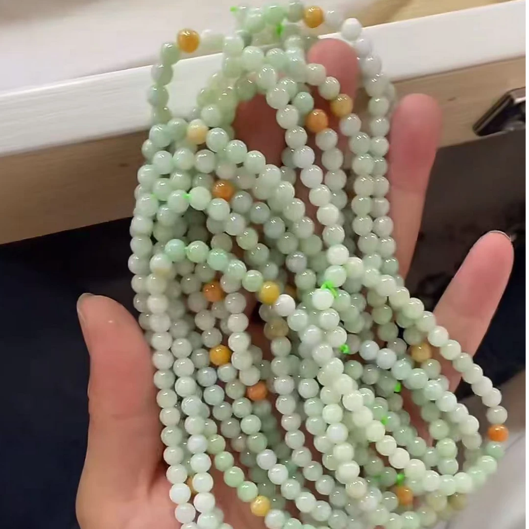 【玉经纶】-47273/Q102-天然A货翡翠珠链-多样性发其—