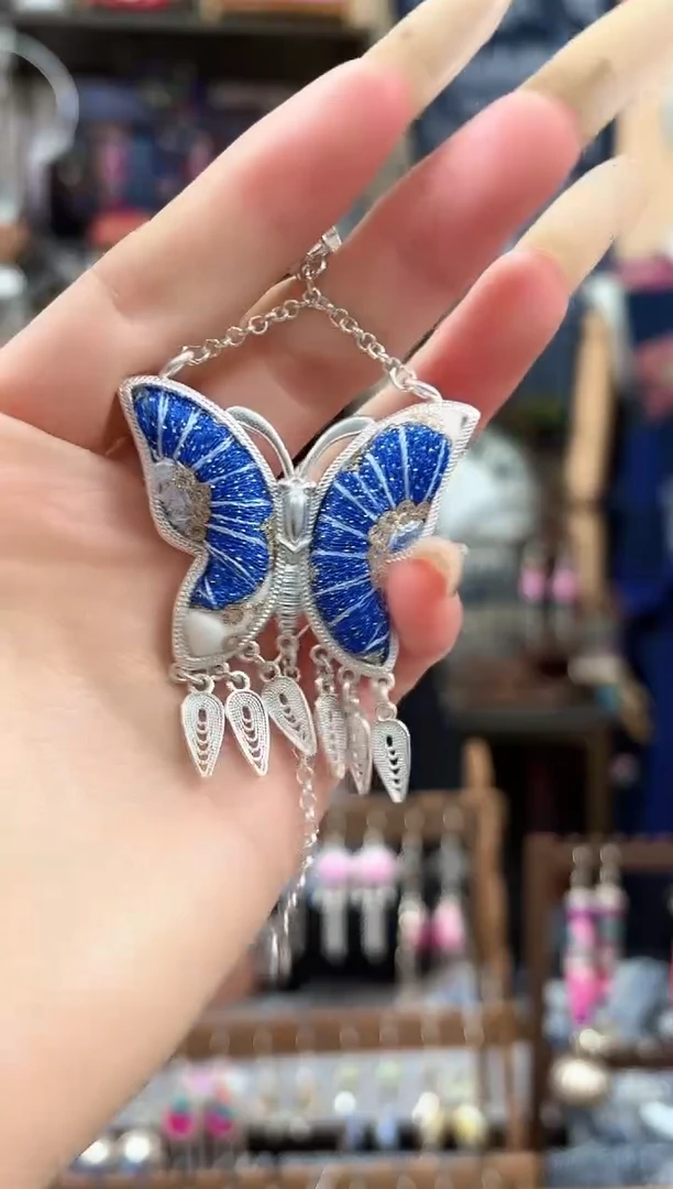 织绣公***财民族风非遗老绣苗银饰品100