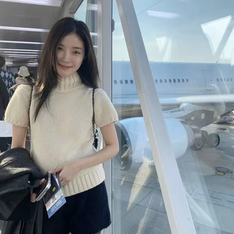 24秋冬thebarnnet八奶复古针织短袖纯色