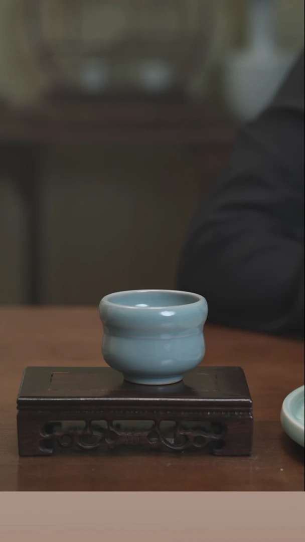 【闪购商品】清凉寺原产地仿古釉是手工汝瓷葫芦杯