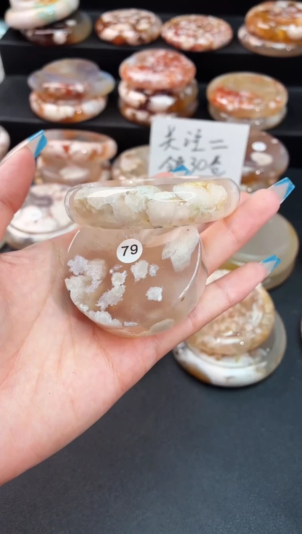 手镯玛瑙/玉髓未镶嵌石英质玉56圈55/56带(赠送镯心)