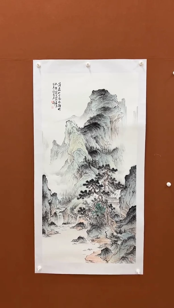 国画李文峰四尺整张仿古青绿