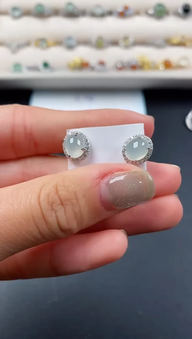 银S925镶嵌戒指翡翠55555555+4