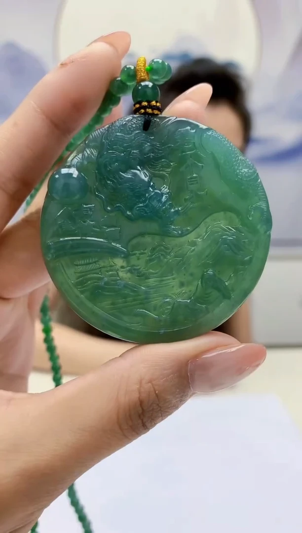 定制翡翠未镶嵌4989MM-毛货挂件61赠珠链