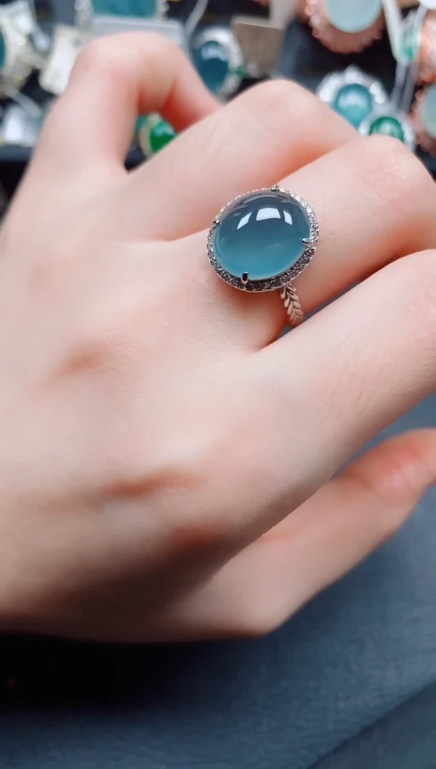 银S925镶嵌戒指翡翠翡翠