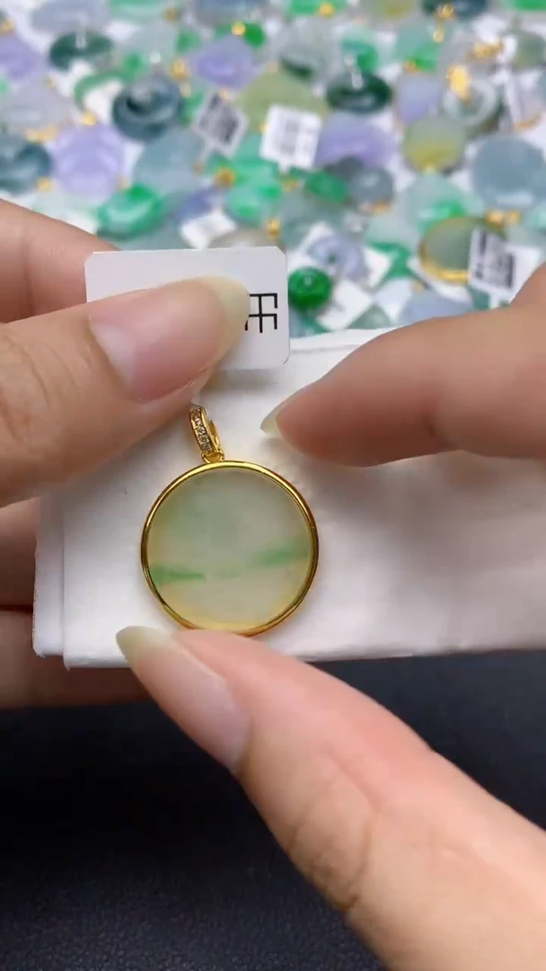 颈饰银S925镶嵌翡翠天然缅甸a货翡翠多样性发一件