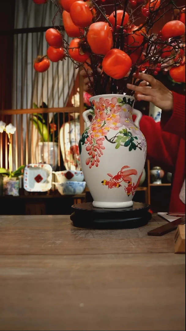 当代景德镇设计师釉下手绘陶瓷花瓶