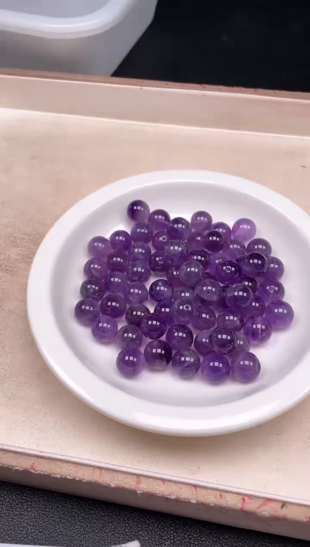 【闪购商品】水晶颈饰未镶嵌w848紫水晶12mm*10颗