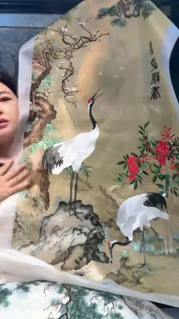 刺绣非遗苏绣手工工艺品绣片50*100