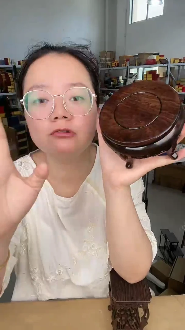 木黑圆形小香几....