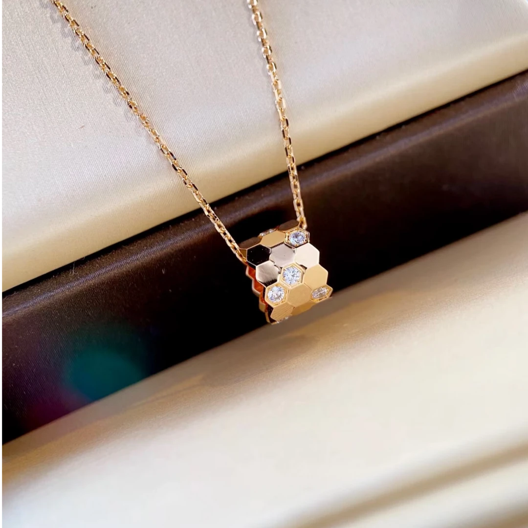 合金项链 5411 经典蜂巢精雕高定版 轻奢蜂巢间钻项链