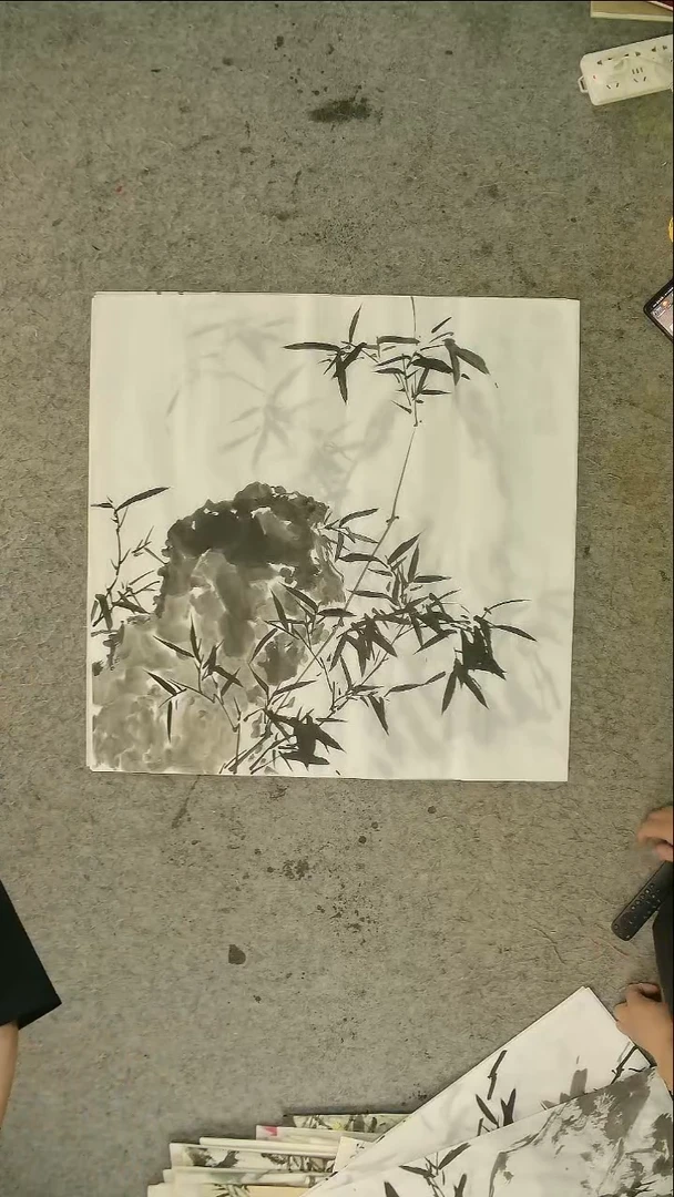 国画四尺斗方  墨竹   69*69cm