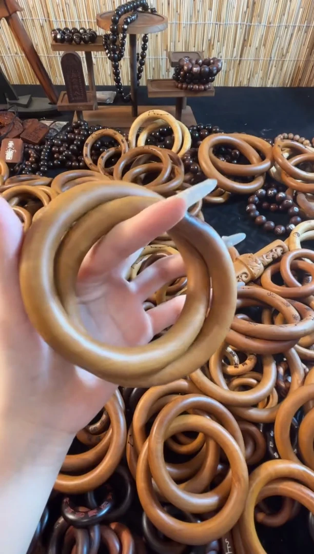 枣木雷击枣木微瑕乾坤圈内径75不退不换