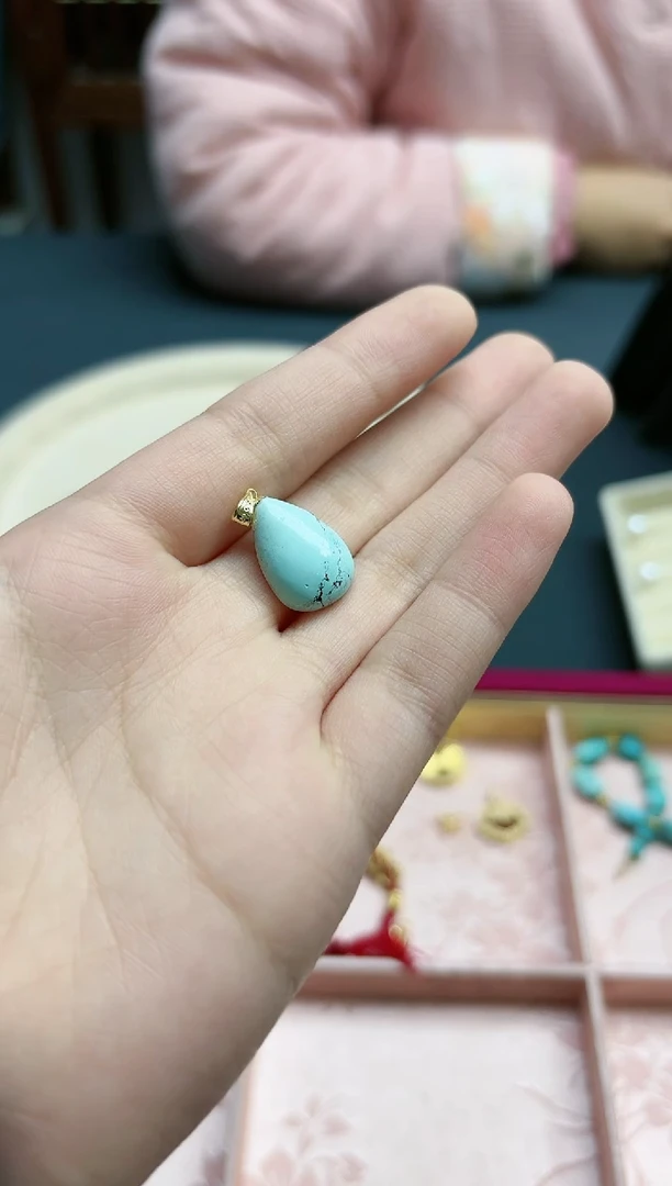 【闪购商品】绿松石吊坠18K金镶嵌18k金松石吊坠*1 GW赠链