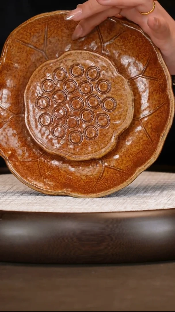 紫砂柴烧莲子壶承