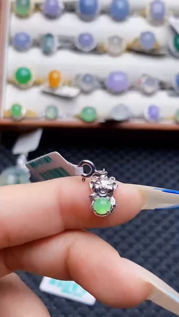 银S925镶嵌戒指翡翠6073