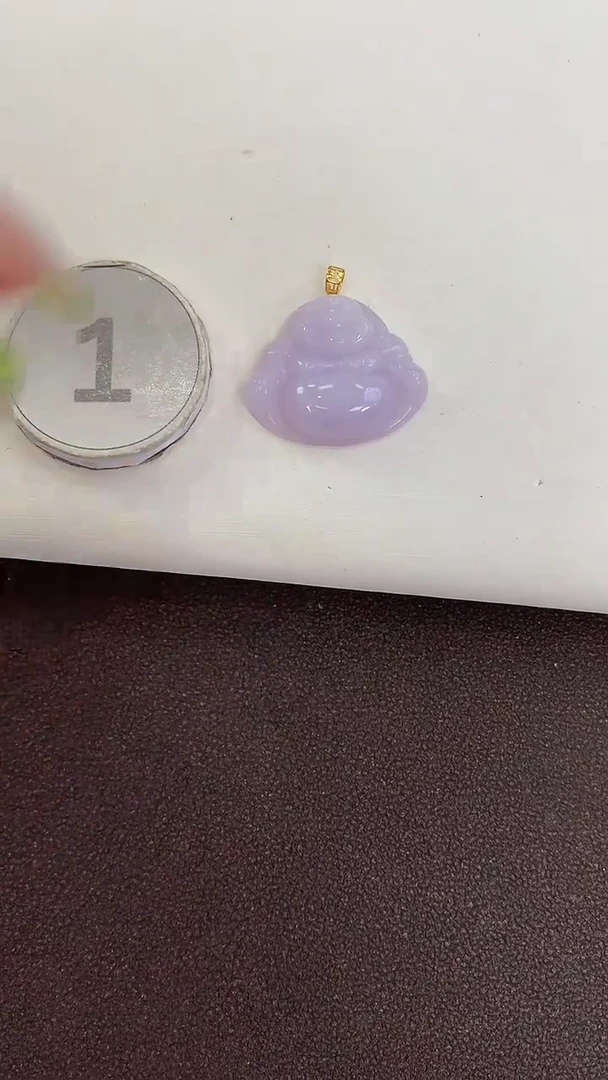 颈饰18K金镶嵌翡翠天然缅甸a货翡翠