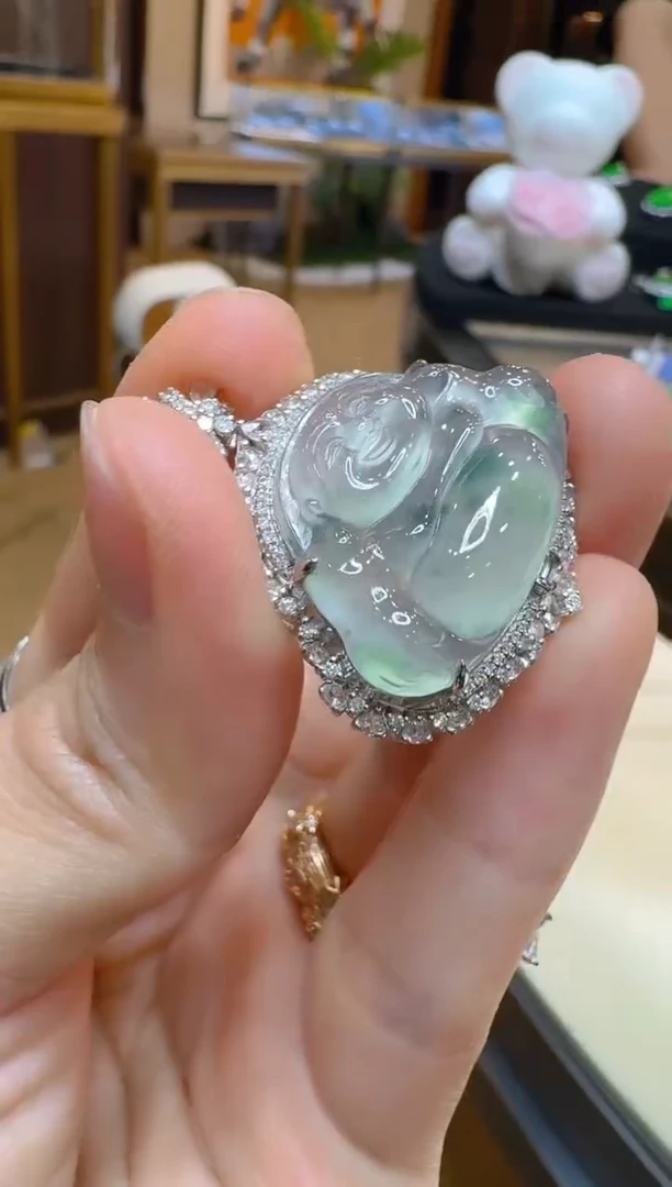 翡翠18K金镶嵌吊坠(不含链)多样性团购发一件