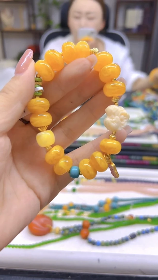 未镶嵌蜜蜡手链DIY款S659