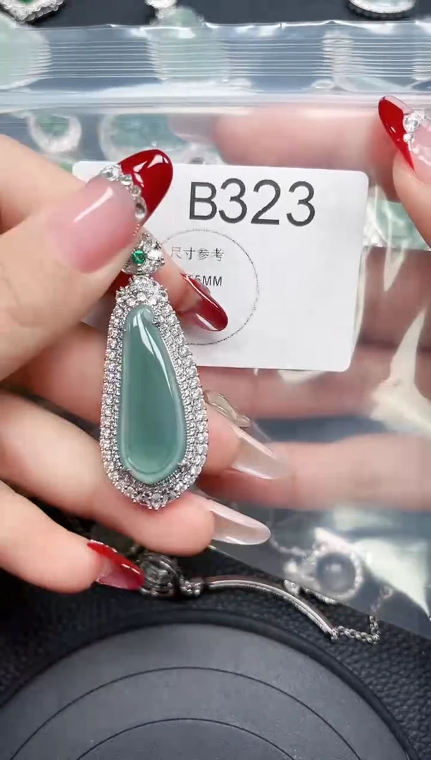 【闪购商品】翡翠颈饰未镶嵌赠皮绳323