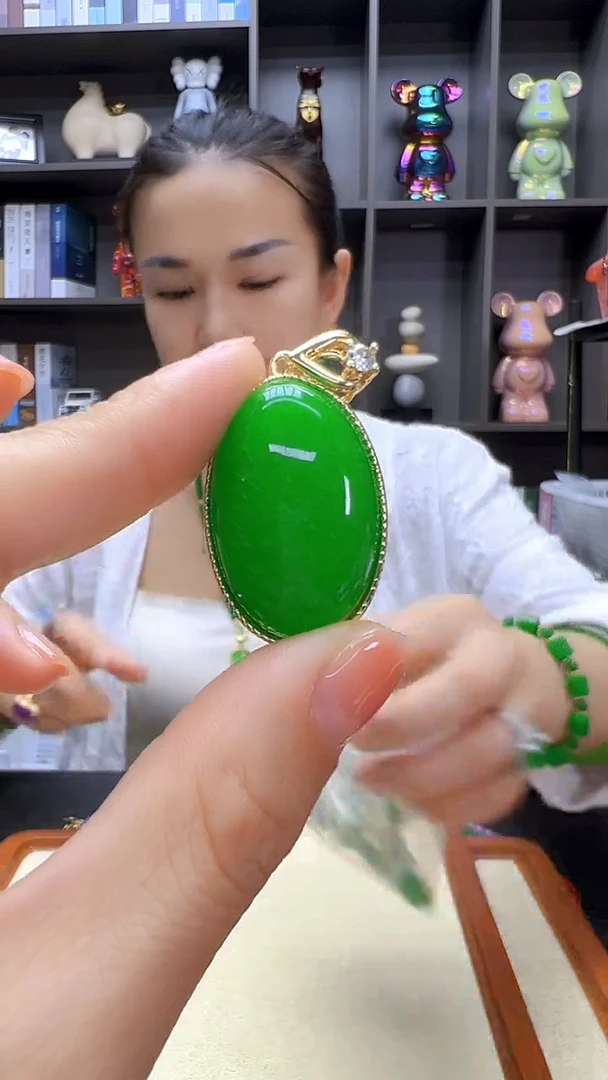 翡翠14K金镶嵌颈饰丹丹diy劲饰