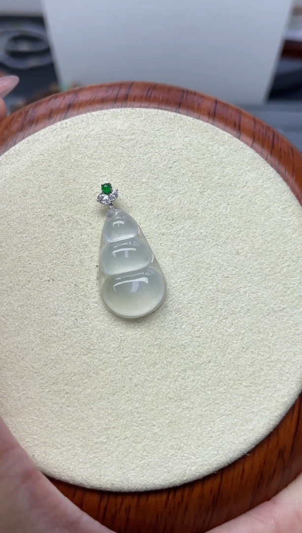 颈饰18K金镶嵌翡翠（50号链接）纯天然A货缅甸翡翠