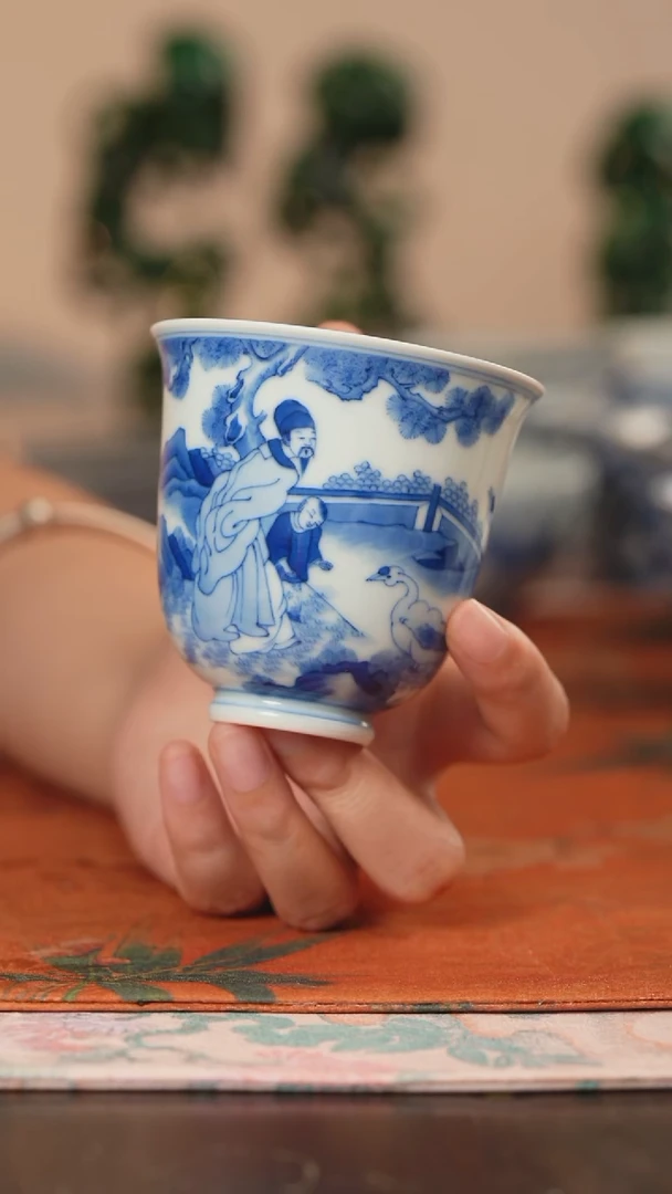 天心雅器羲之爱鹅闻香杯