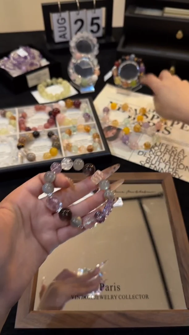 合金手链水晶灰月光多宝x3015