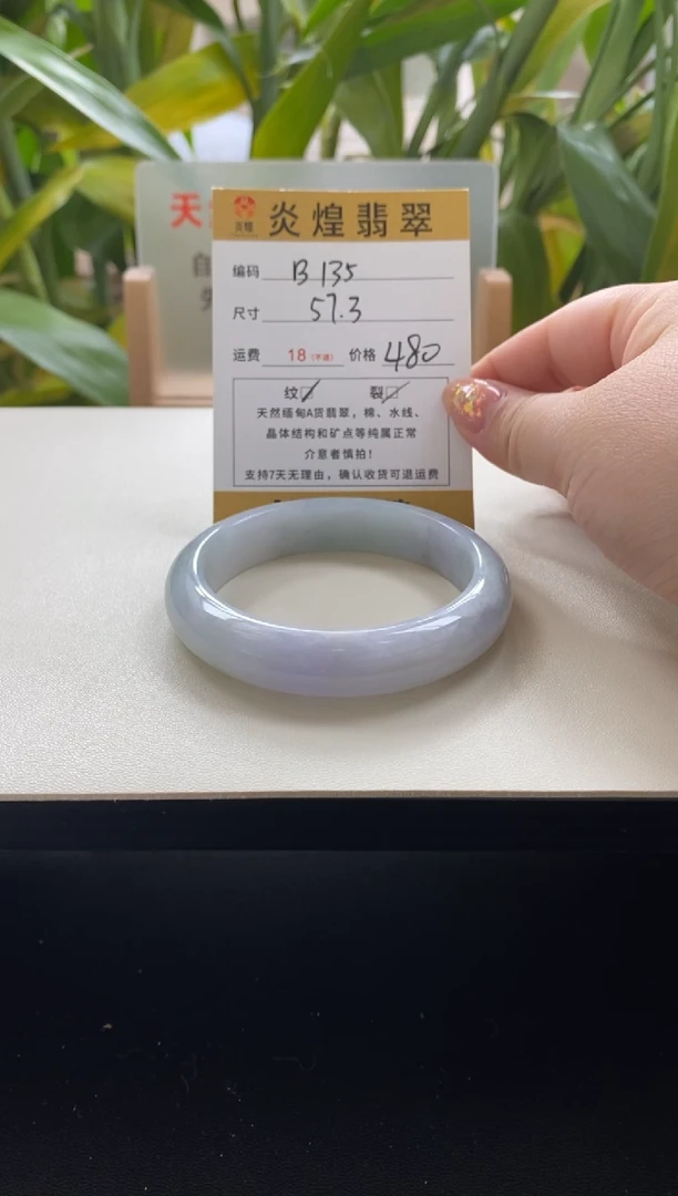 未镶嵌手镯翡翠57.3圈口编码b135