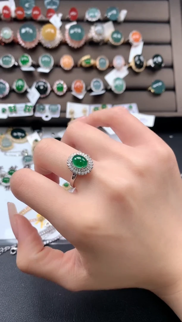 【闪购商品】翡翠戒指银S925镶嵌32131231