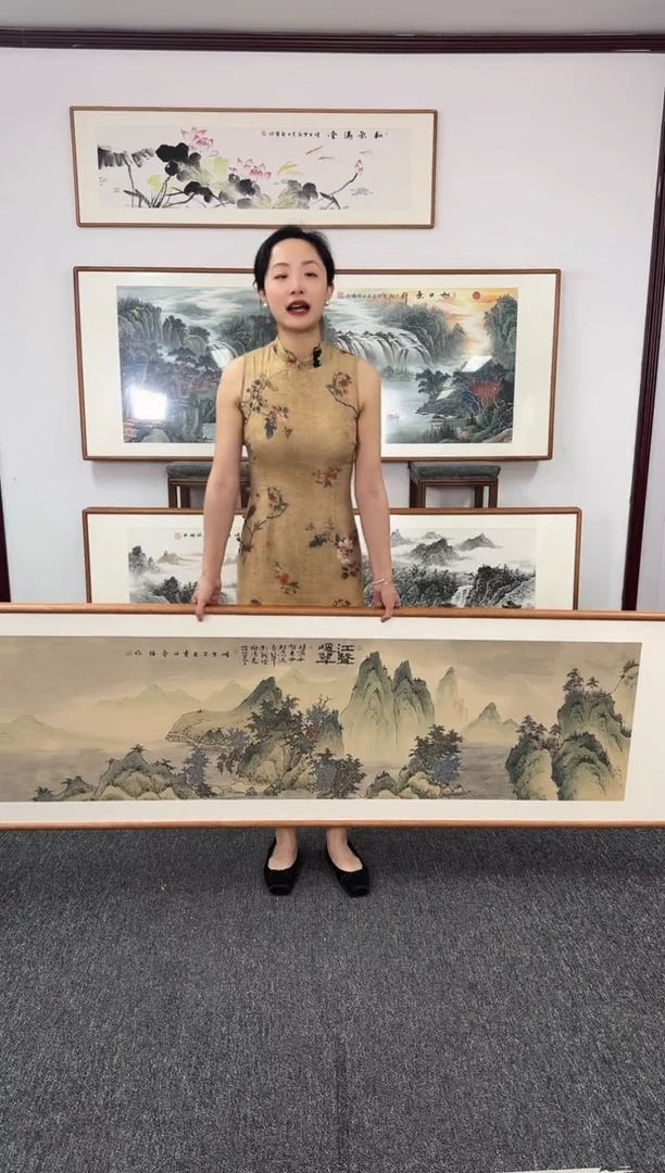 国画江声暖翠 210*60 曹勇强