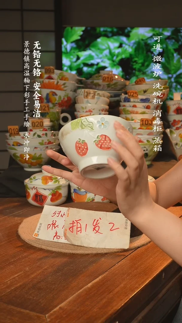 瓷景德镇高温瓷釉下彩手绘陶瓷