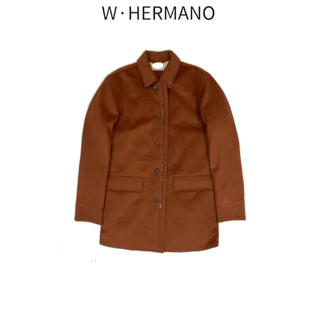 W·HERMANO男士老钱风山羊绒羊毛羽绒服外套R-QH8811-1时尚百搭