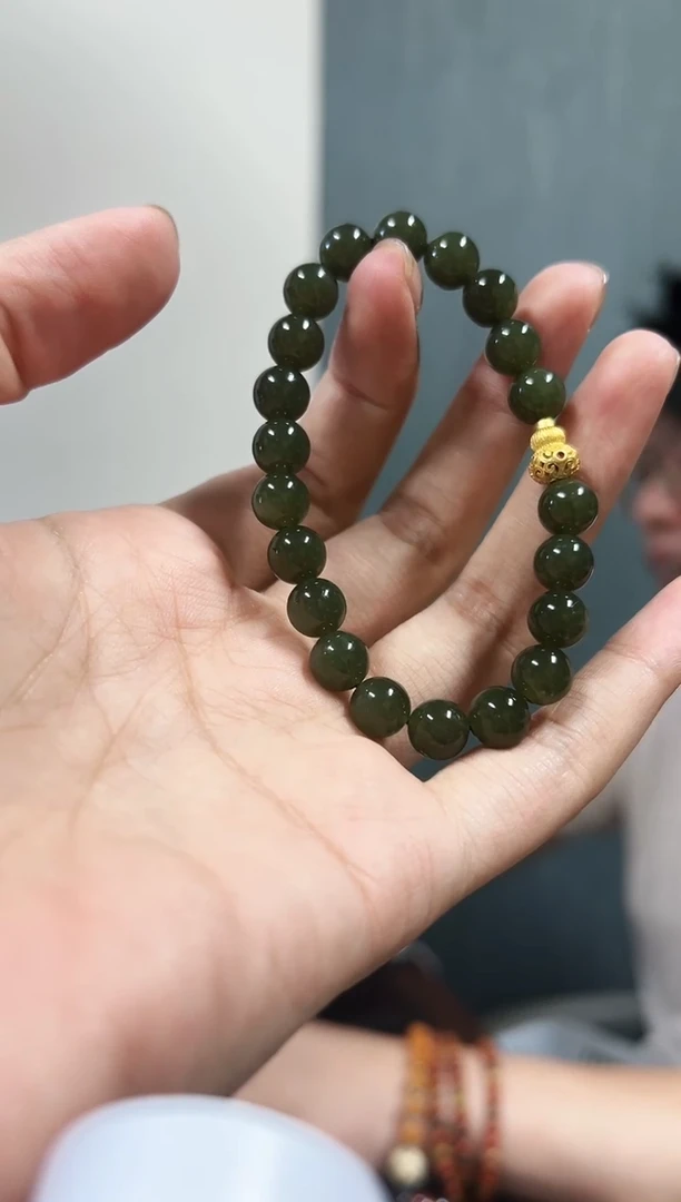 未镶嵌手串和田玉和田单圈搭葫芦