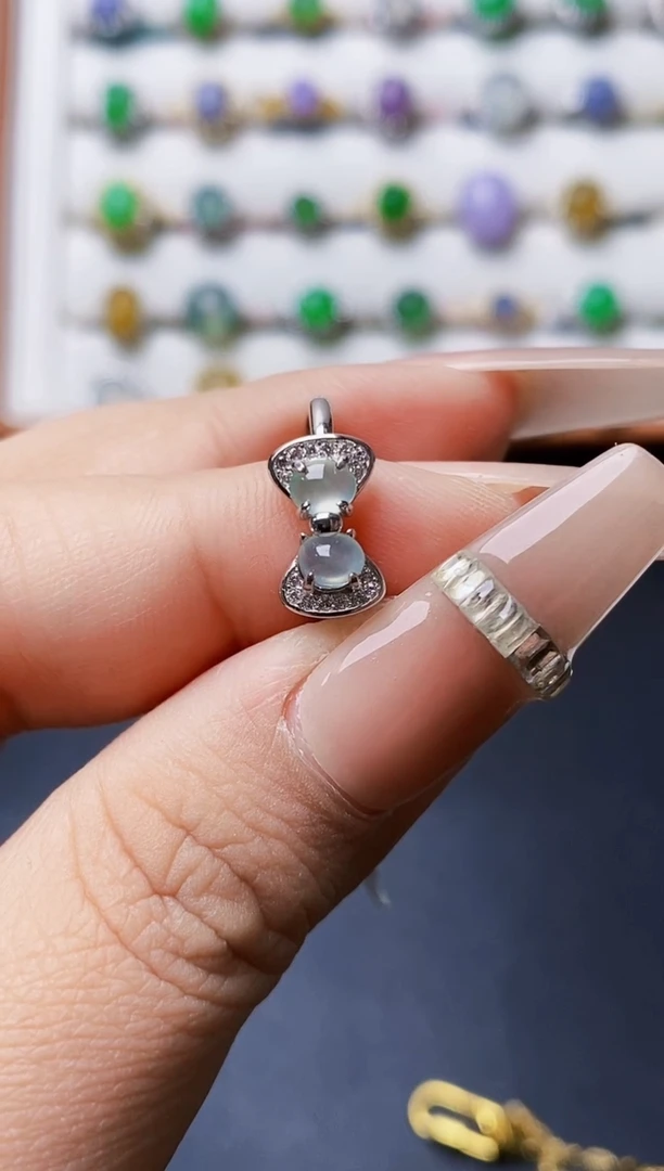 银S925镶嵌戒指翡翠0229