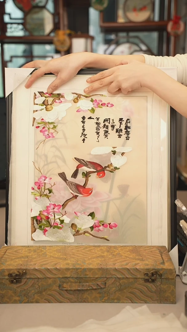 扇子苏绣绣片 30乘40