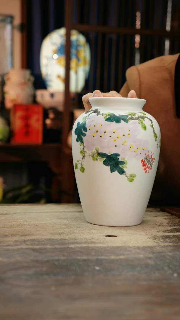 【闪购商品】瓷片景德镇纯手工釉下彩精品花瓶