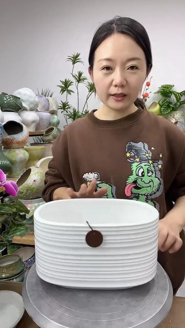 9.5陶瓷花盆直播链接高.  14    口23