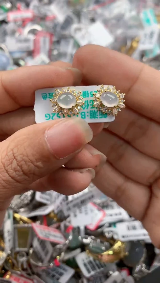 银S925镶嵌戒指翡翠999---6