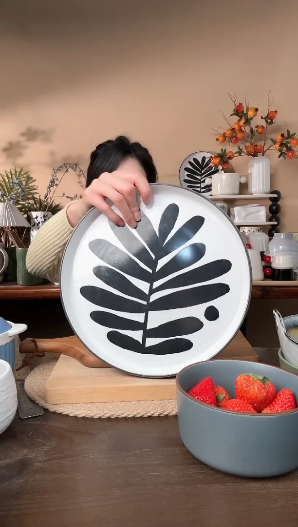 【闪购商品】瓷片10.8英寸叶子大盘微瑕